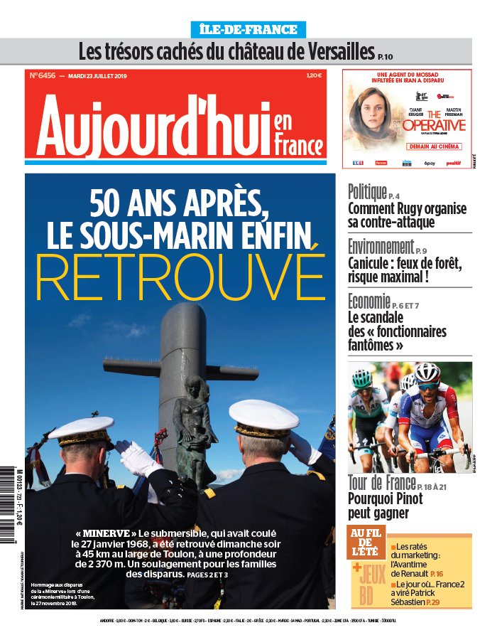 Aujourd'hui en France 23 juillet 2019 Abonnement Aujourd’hui en France Pas Cher avec le BOUQUET ePresse.fr