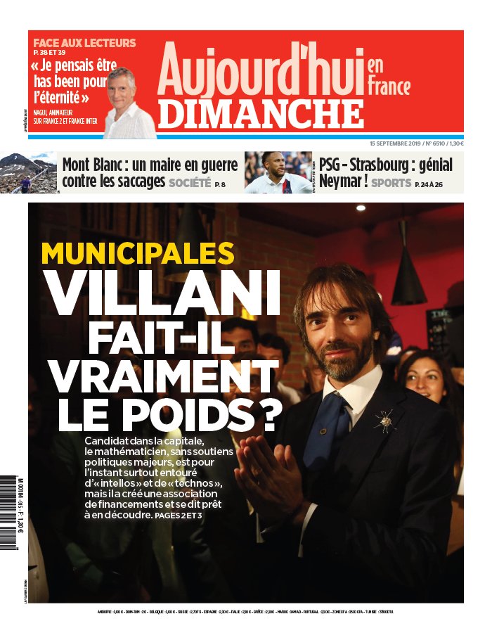 Aujourd'hui en France 15 septembre 2019 Abonnement Aujourd’hui en France Pas Cher avec le BOUQUET ePresse.fr