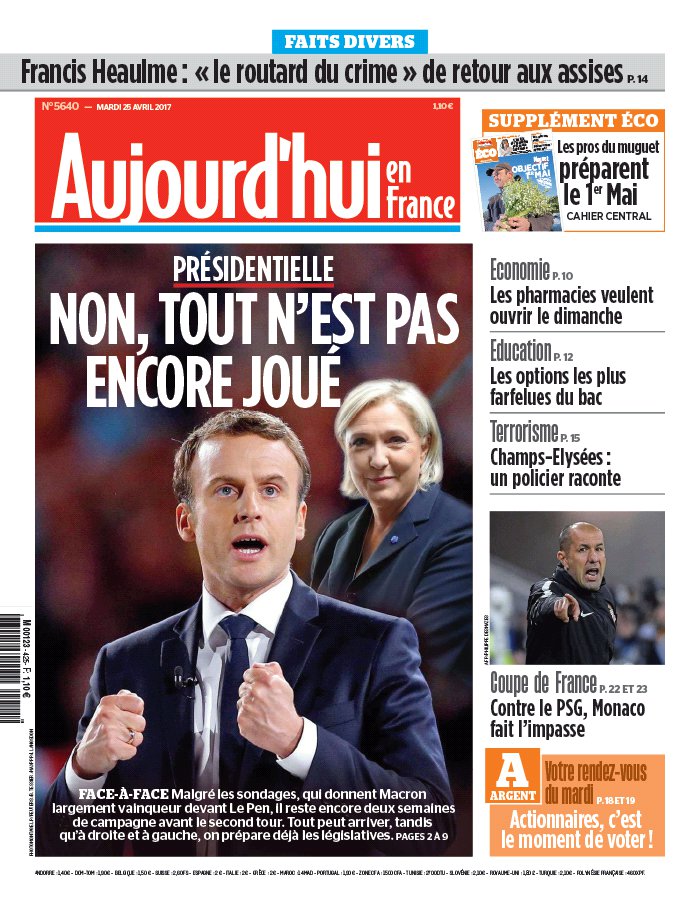 aujourd hui en france n5640 du 25 avril 2017 à télécharger sur ipad