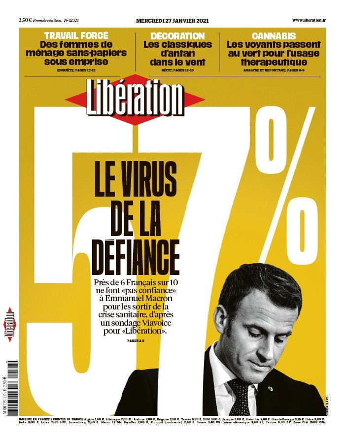 Libération 27 janvier 2021 Libération N°12324 du 27 janvier 2021 à télécharger sur iPad