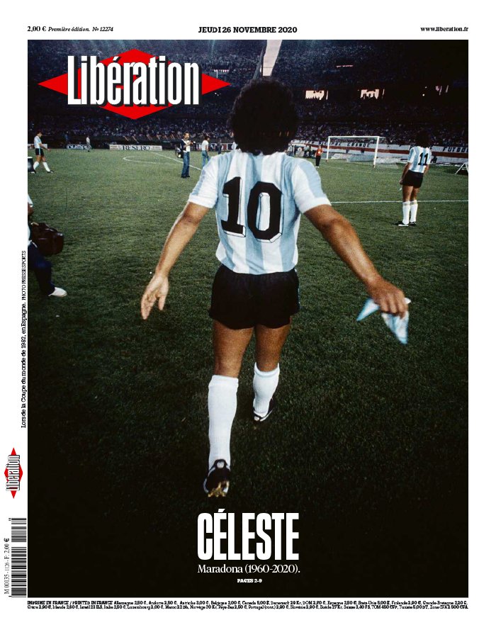 Libération 26 novembre 2020 Libération N°12274 du 26 novembre 2020 à télécharger sur iPad