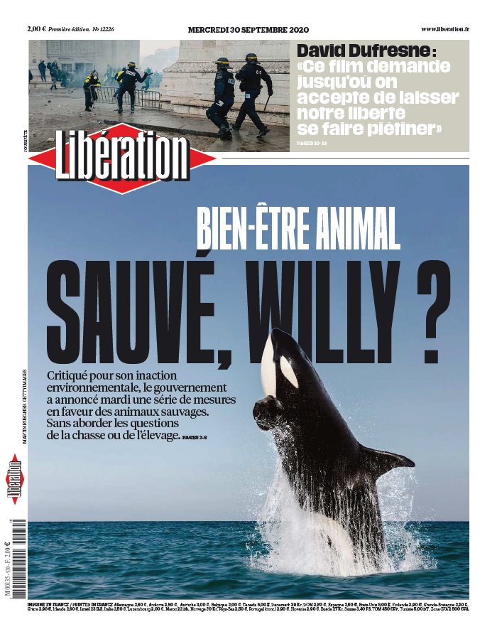 Libération 30 septembre 2020 Libération N°12226 du 30 septembre 2020 à télécharger sur iPad