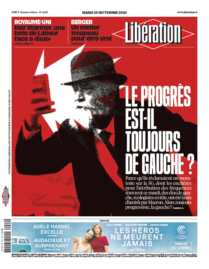 Libération 29 septembre 2020 Libération N°12225 du 29 septembre 2020 à télécharger sur iPad