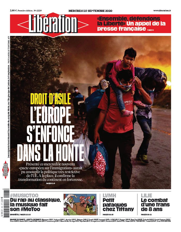 Libération 23 septembre 2020 Libération N°12220 du 23 septembre 2020 à télécharger sur iPad