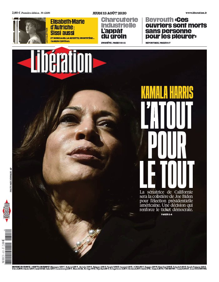 Libération 13 août 2020 Libération N°12186 du 13 août 2020 à télécharger sur iPad