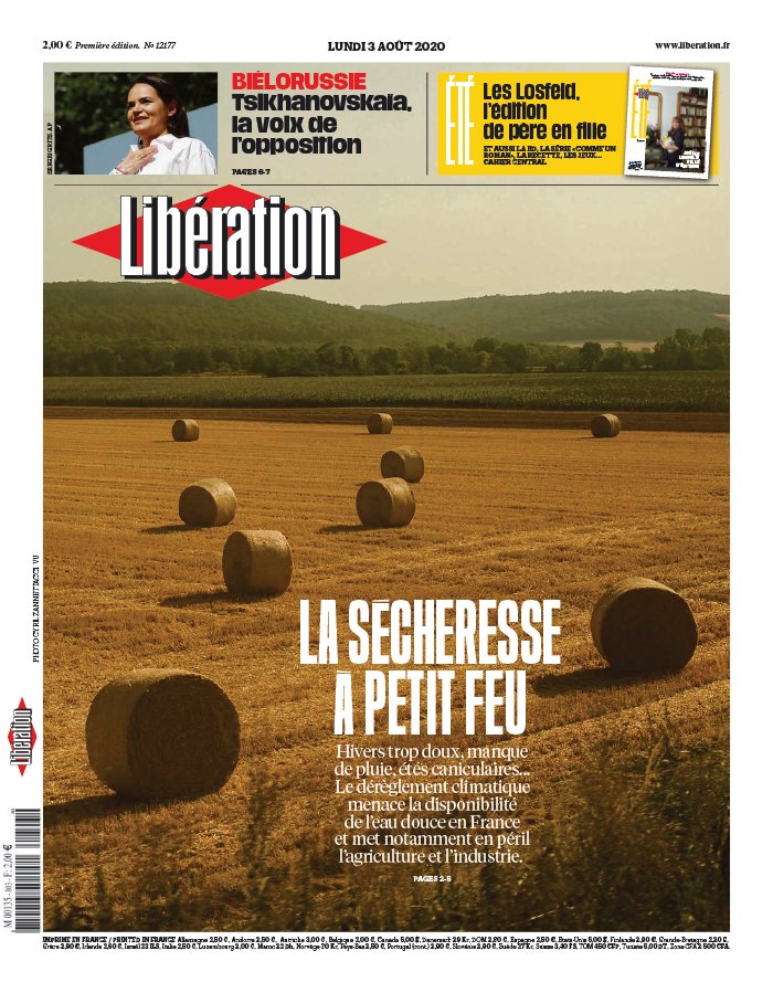 Libération 03 août 2020 Libération N°12177 du 03 août 2020 à télécharger sur iPad