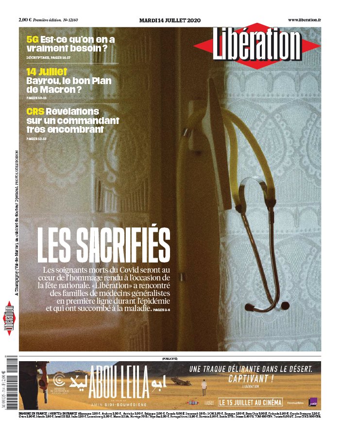 Libération 14 juillet 2020 Libération N°12160 du 14 juillet 2020 à télécharger sur iPad