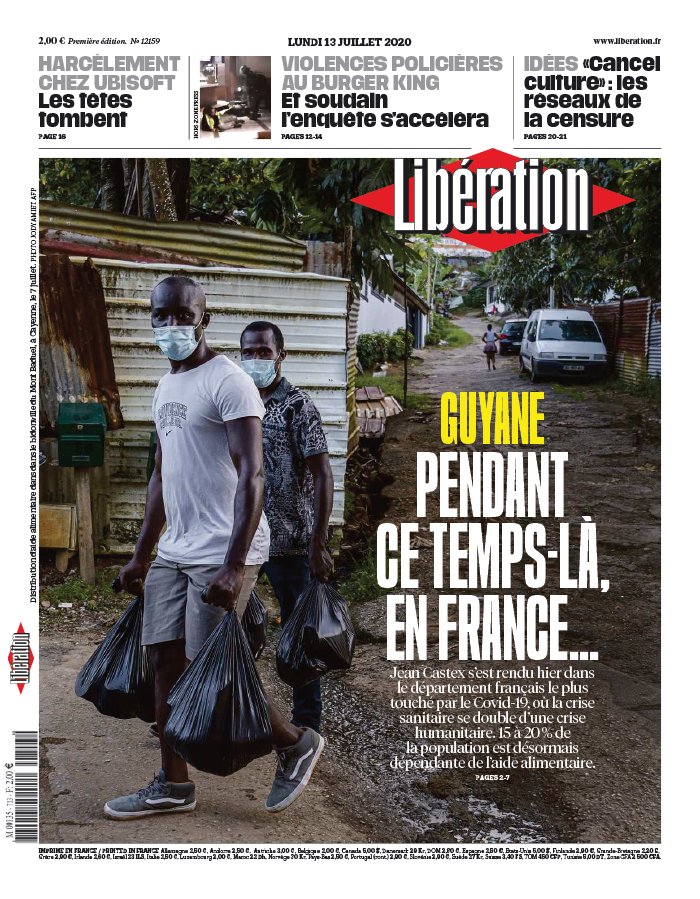 Libération 13 juillet 2020 Libération N°12159 du 13 juillet 2020 à télécharger sur iPad