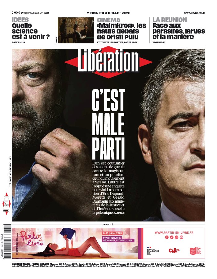 Libération 08 juillet 2020 Libération N°12155 du 08 juillet 2020 à télécharger sur iPad
