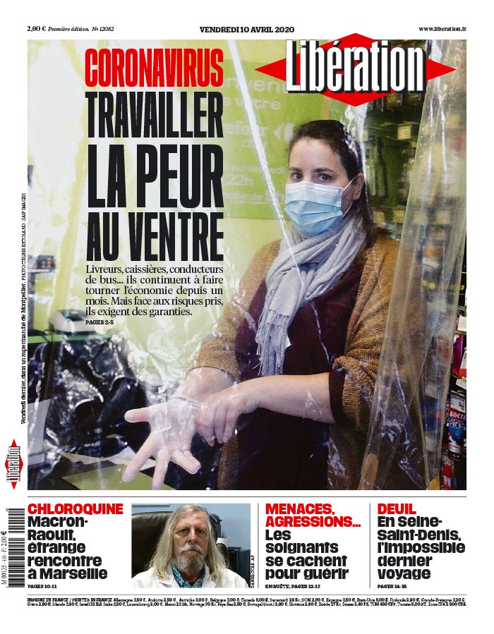 Libération 10 avril 2020 Libération N°12082 du 10 avril 2020 à télécharger sur iPad