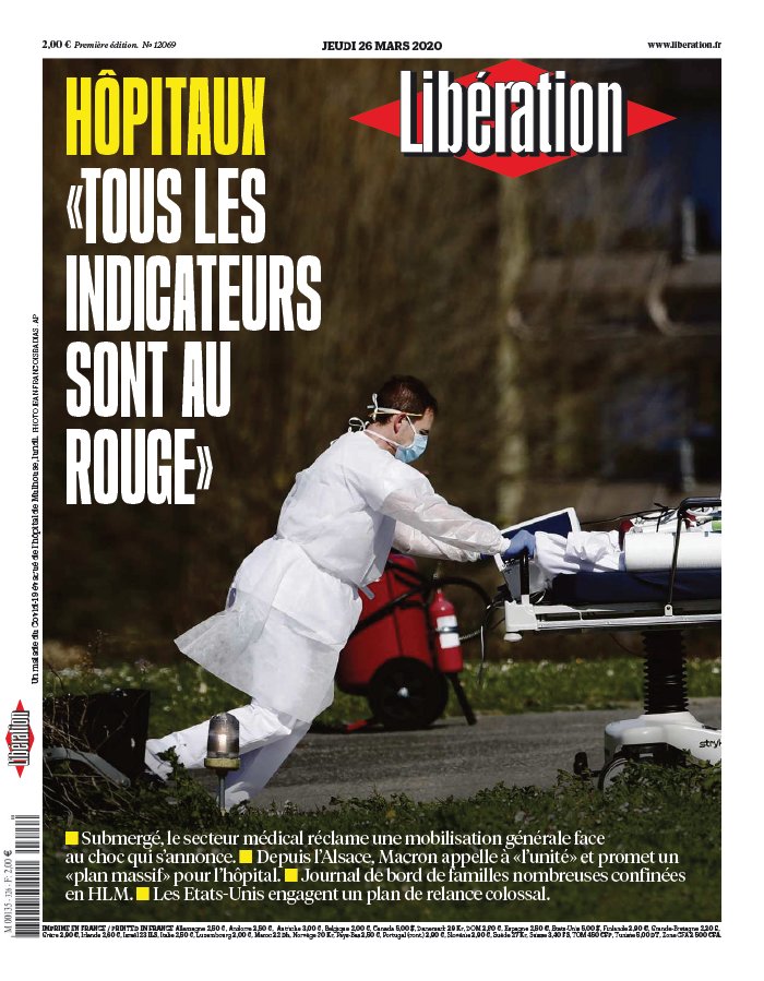 Libération 26 mars 2020 Libération N°12069 du 26 mars 2020 à télécharger sur iPad