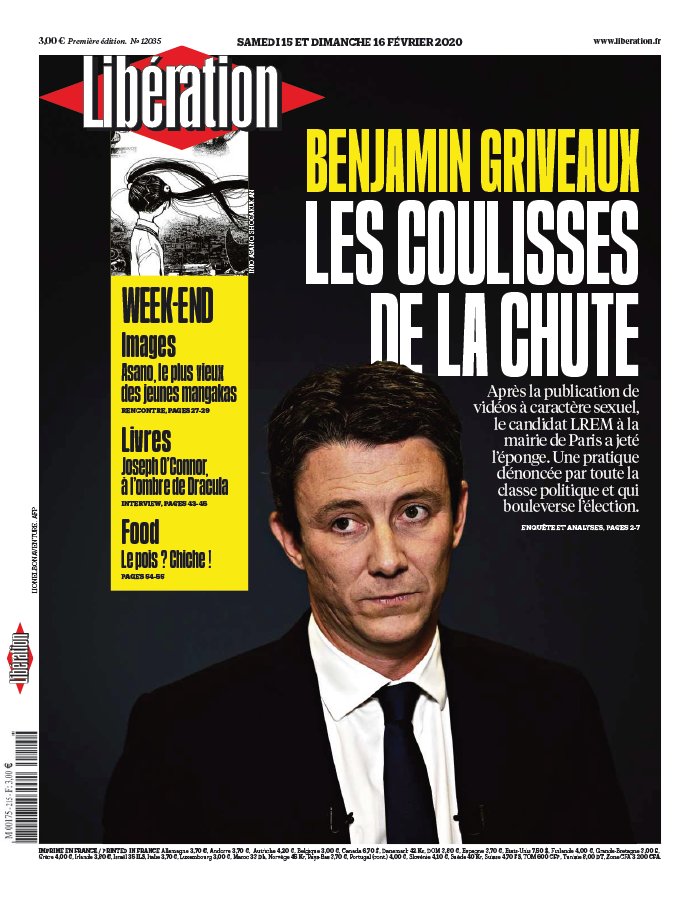 Libération 15 février 2020 Libération N°12035 du 15 février 2020 à télécharger sur iPad
