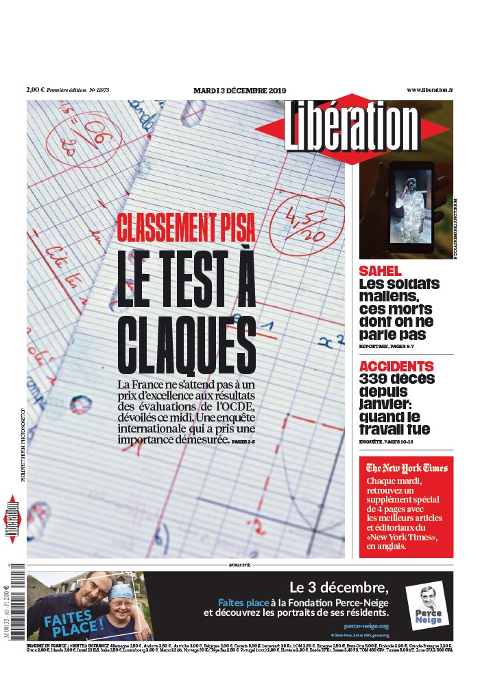 Libération 03 décembre 2019 Libération N°11973 du 03 décembre 2019 à télécharger sur iPad