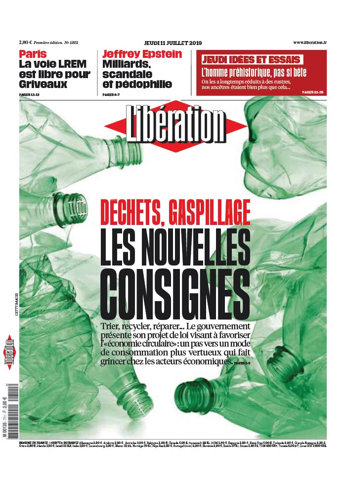 Libération 11 juillet 2019 Libération N°11851 du 11 juillet 2019 à télécharger sur iPad