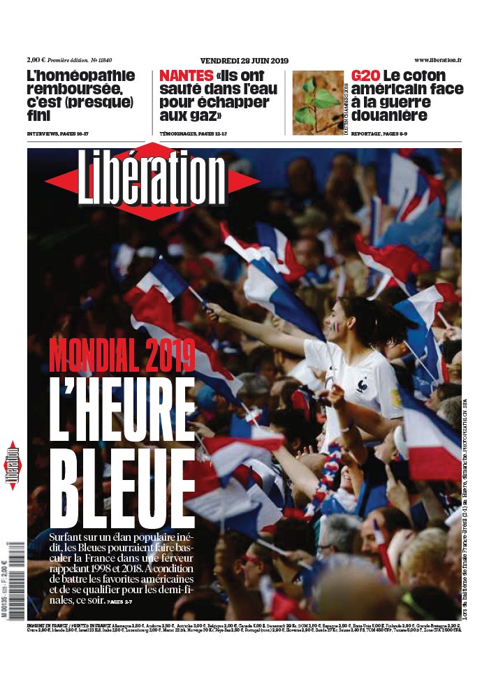 Libération 28 juin 2019 Libération N°11840 du 28 juin 2019 à télécharger sur iPad