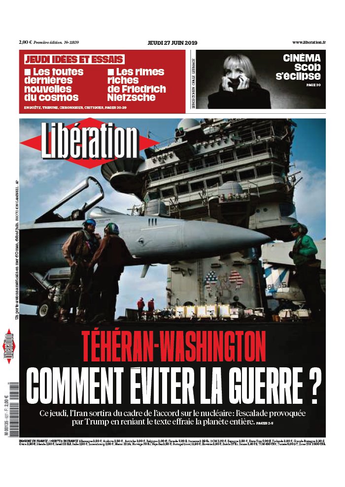 Libération 27 juin 2019 Libération N°11839 du 27 juin 2019 à télécharger sur iPad