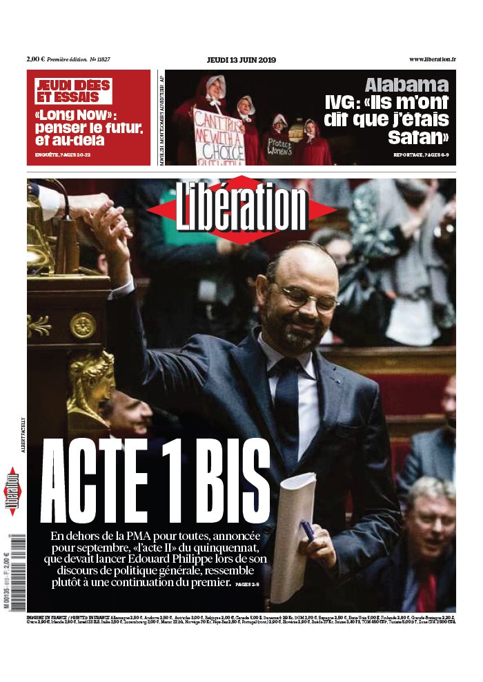 Libération 13 juin 2019 Libération N°11827 du 13 juin 2019 à télécharger sur iPad
