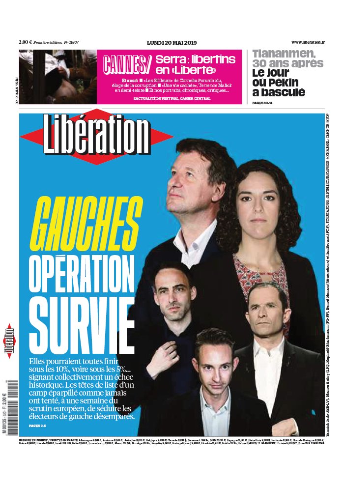 Libération 20 mai 2019 Libération N°11807 du 20 mai 2019 à télécharger sur iPad
