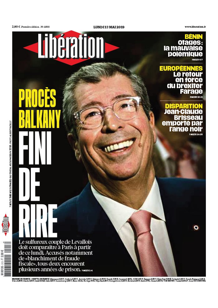 Libération 13 mai 2019 Libération N°11801 du 13 mai 2019 à télécharger sur iPad