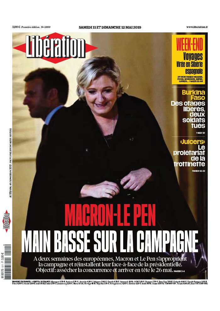 Libération 11 mai 2019 Libération N°11800 du 11 mai 2019 à télécharger sur iPad