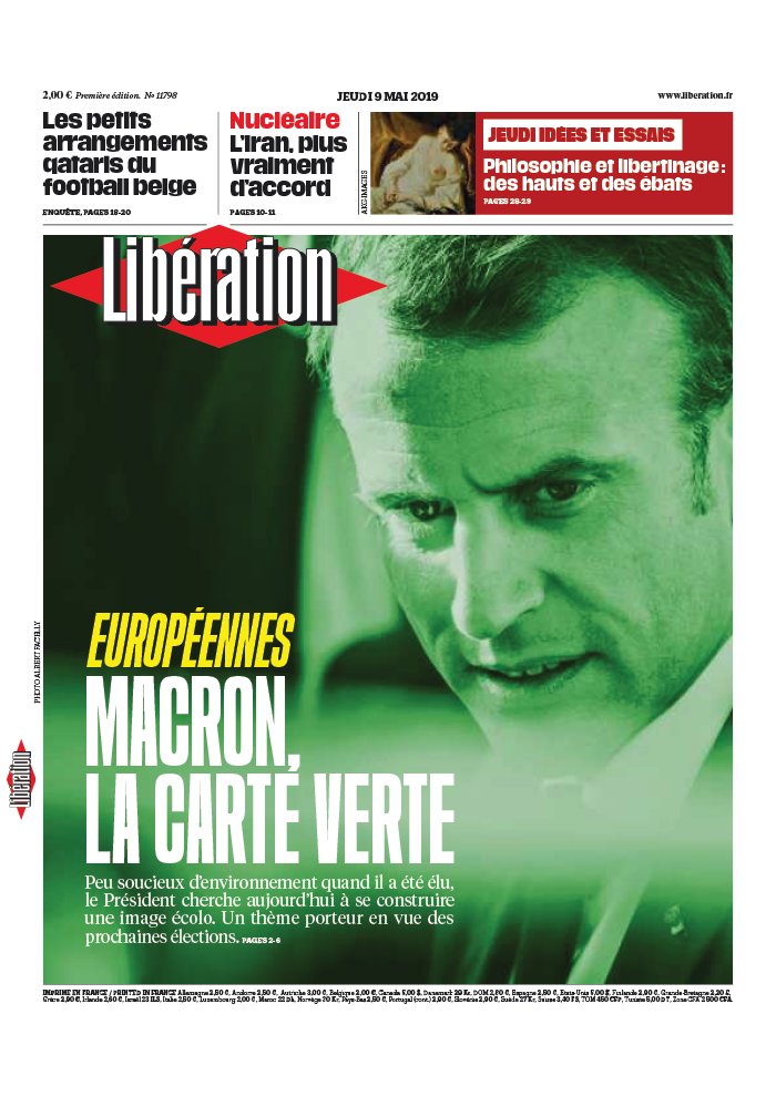 Libération 09 mai 2019 Libération N°11799 du 09 mai 2019 à télécharger sur iPad