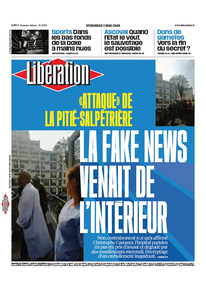 Libération 03 mai 2019 Libération N°11793 du 03 mai 2019 à télécharger sur iPad