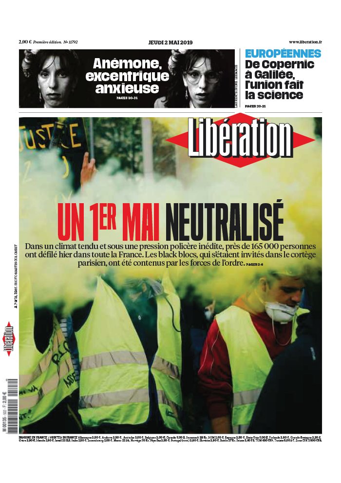 Libération 02 mai 2019 Libération N°11792 du 02 mai 2019 à télécharger sur iPad