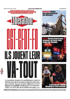 Libération N°11299 du 21 septembre 2017 à télécharger sur iPad