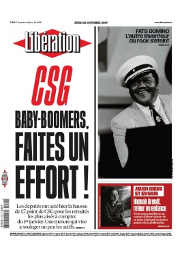 Libération N°11329 du 26 octobre 2017 à télécharger sur iPad