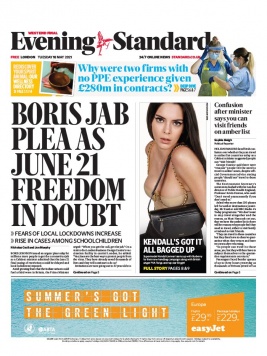 Evening Standard 18 mai 2021 Abonnement London Evening Standard Pas Cher avec le BOUQUET ePresse.fr