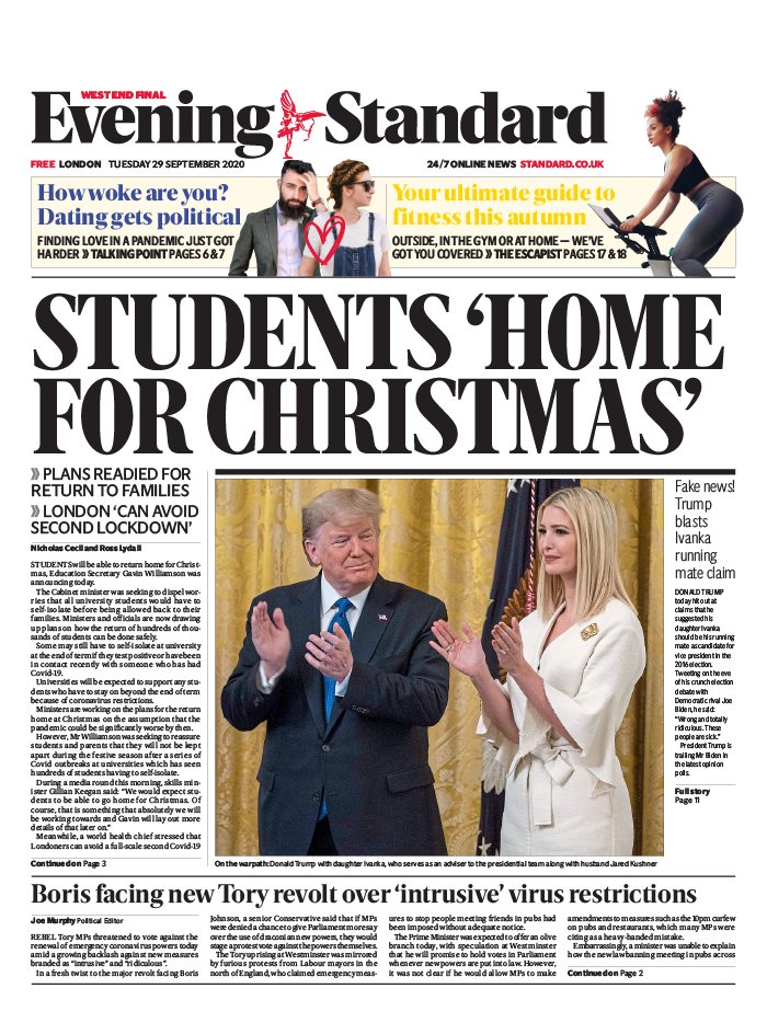 Evening Standard 29 septembre 2020 Abonnement London Evening Standard Pas Cher avec le BOUQUET ePresse.fr