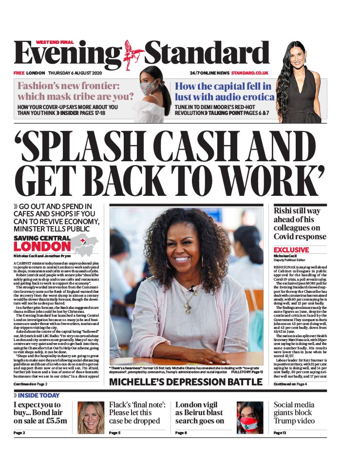 Evening Standard 06 août 2020 Abonnement London Evening Standard Pas Cher avec le BOUQUET ePresse.fr