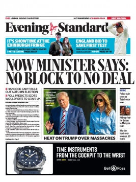 Evening Standard N°20190805 du 05 août 2019 à télécharger sur iPad