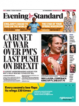 Evening Standard N°20190521 du 21 mai 2019 à télécharger sur iPad