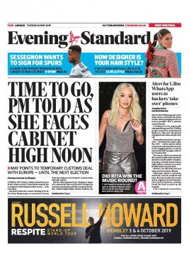 Evening Standard N°20190514 du 14 mai 2019 à télécharger sur iPad