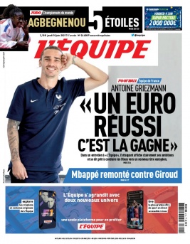 L'Equipe 10 juin 2021 L'Equipe N°24408 du 10 juin 2021 à télécharger sur iPad
