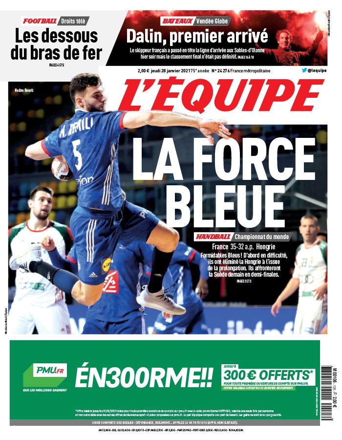 L'Equipe 28 janvier 2021 L'Equipe du 28 janvier 2021