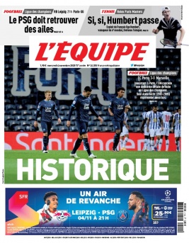 L'Equipe 04 novembre 2020 L'Equipe N°24205 du 04 novembre 2020 à télécharger sur iPad