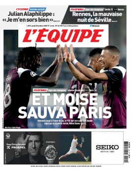 L'Equipe 29 octobre 2020 L'Equipe N°24199 du 29 octobre 2020 à télécharger sur iPad