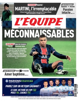 L'Equipe 21 octobre 2020 L'Equipe N°24191 du 21 octobre 2020 à télécharger sur iPad