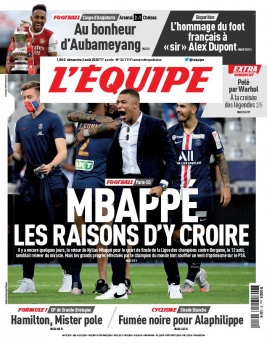 L'Equipe 02 août 2020 L'Equipe N°24111 du 02 août 2020 à télécharger sur iPad