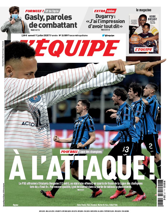 L'Equipe 11 juillet 2020 L'Equipe du 11 juillet 2020