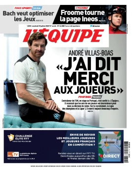 L'Equipe 10 juillet 2020 L'Equipe N°24088 du 10 juillet 2020 à télécharger sur iPad