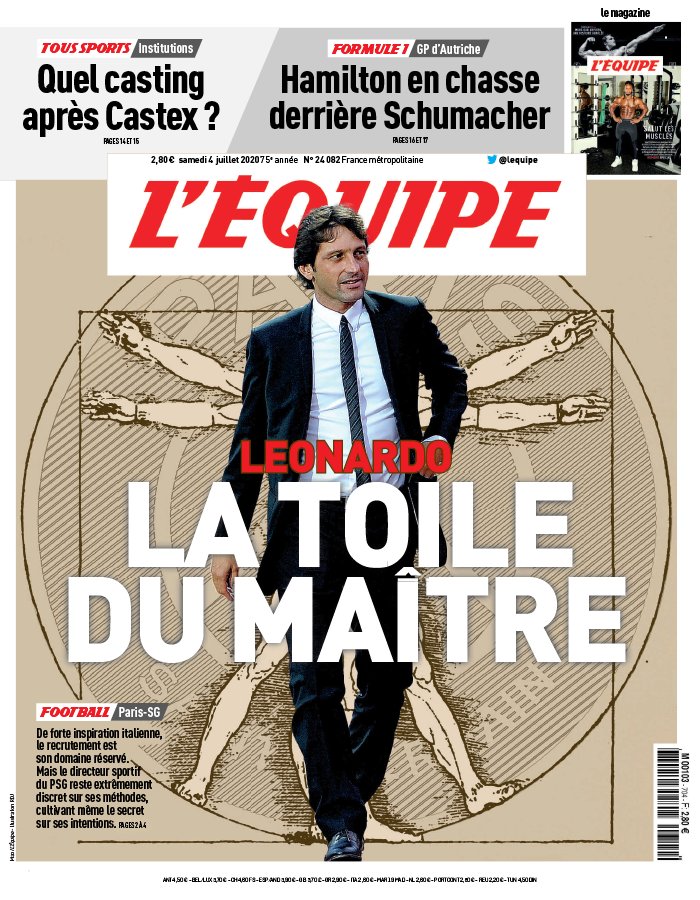 L'Equipe 04 juillet 2020 L'Equipe du 04 juillet 2020