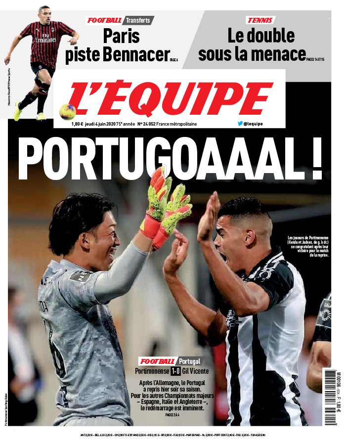 L'Equipe 04 juin 2020 L'Equipe du 04 juin 2020