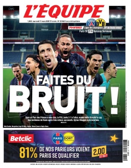 L'Equipe 11 mars 2020 L'Equipe N°23968 du 11 mars 2020 à télécharger sur iPad