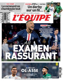 L'Equipe 01 mars 2020 L'Equipe N°23958 du 01 mars 2020 à télécharger sur iPad