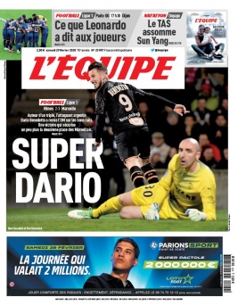 L'Equipe 29 février 2020 L'Equipe N°23957 du 29 février 2020 à télécharger sur iPad
