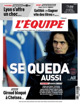 L'Equipe 31 janvier 2020 L'Equipe N°23928 du 31 janvier 2020 à télécharger sur iPad