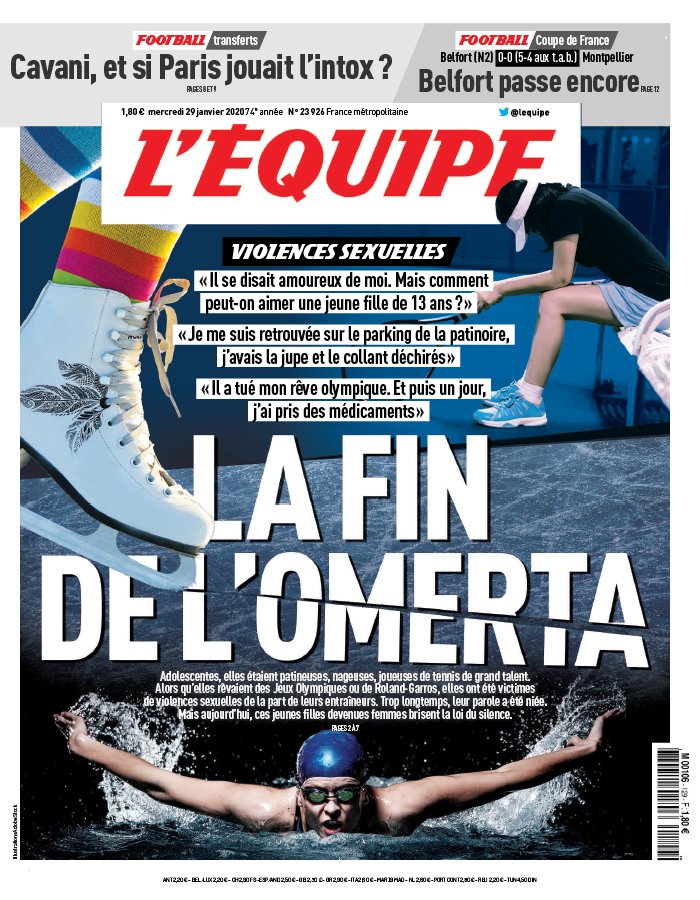 L'Equipe 29 janvier 2020 L'Equipe du 29 janvier 2020